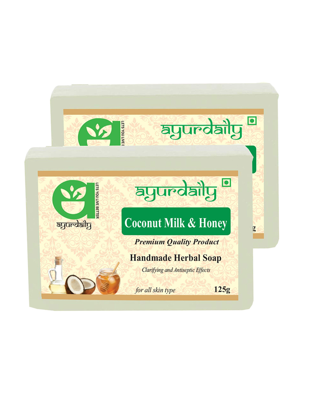 

Ayurdaily Set Of 2 Coconut Milk & Honey - 125 g Each, Beige