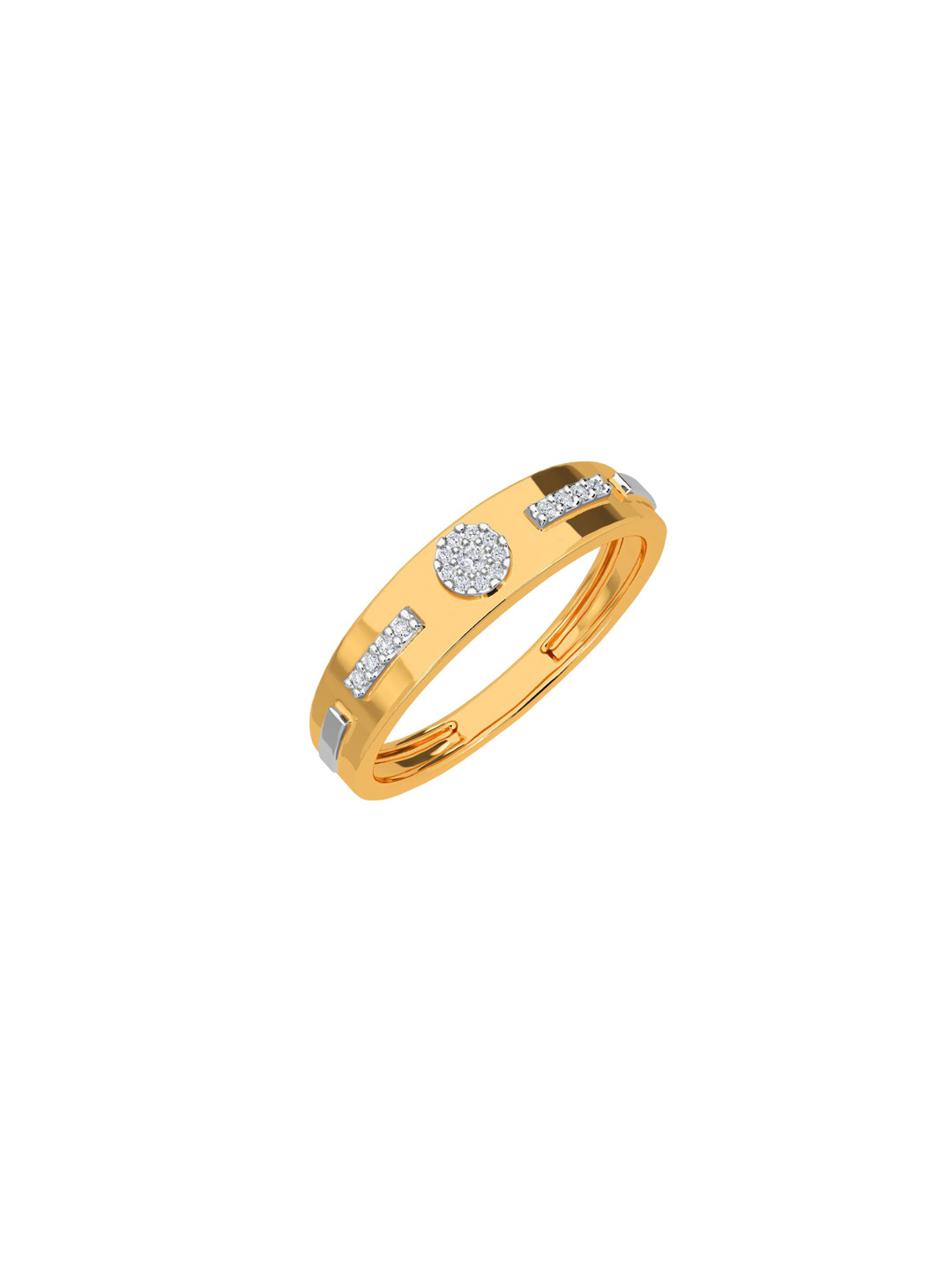 

KISNA DIAMOND AND GOLD JEWELLERY Men 18KT Diamond Finger Ring, Yellow