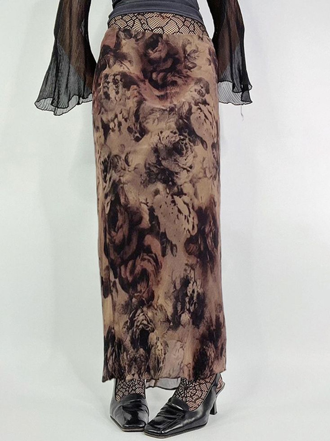 

LULU & SKY Women Printed Slip On Maxi Skirts, Brown