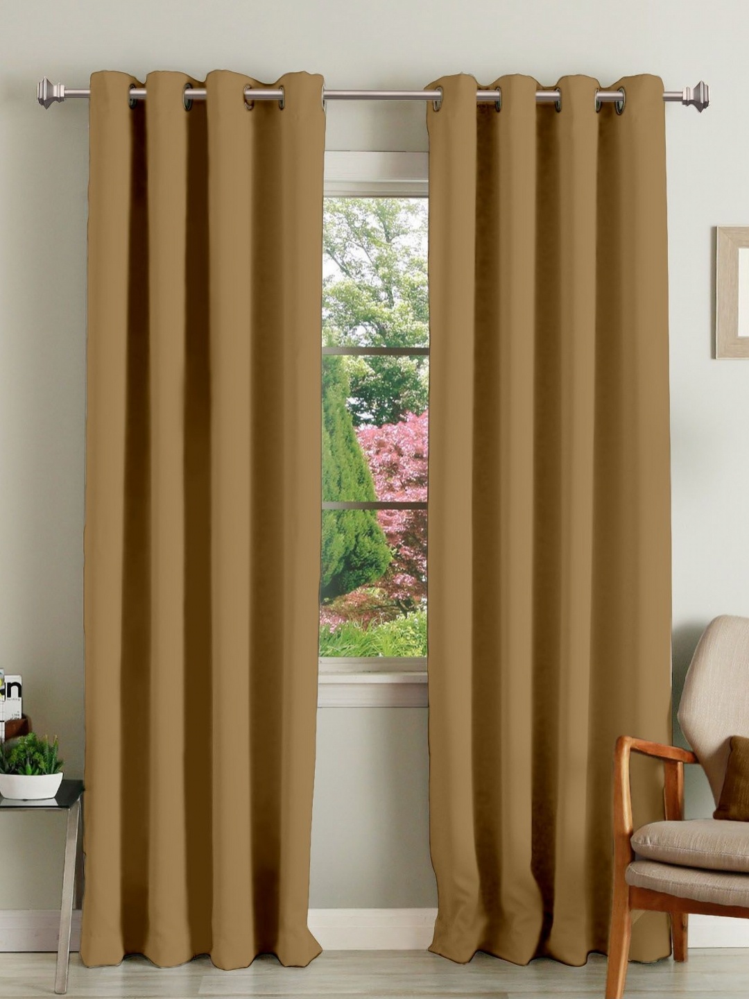 

Lushomes Brown Black Out Door Curtain