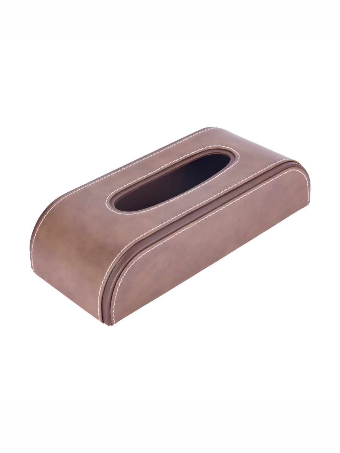 

Premsons Brown & White Leather Tissue Holder