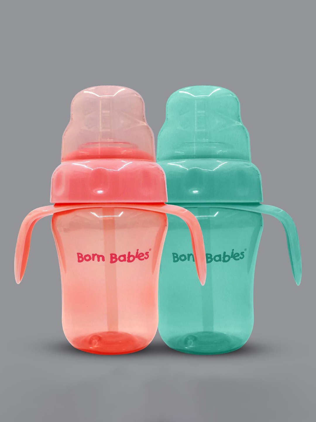 

Born Babies Kids Pack Of 2 Baby Sipper cup, Peach