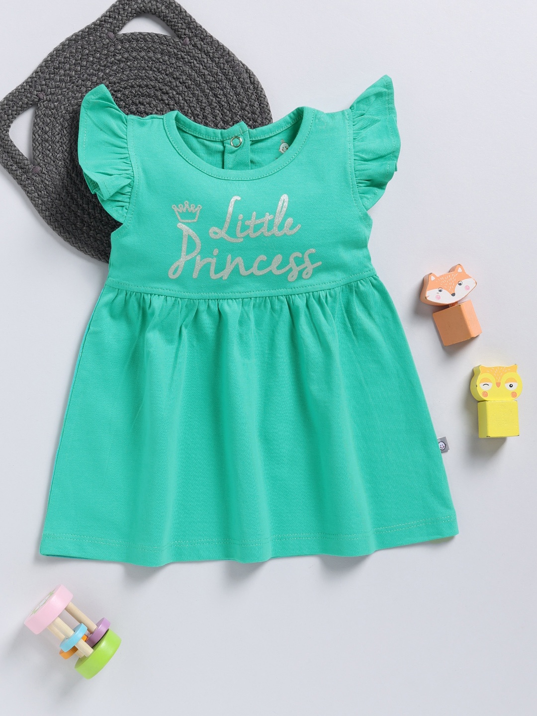 

YK X Tinyo Infant Girls Fit & Flare Dress, Green