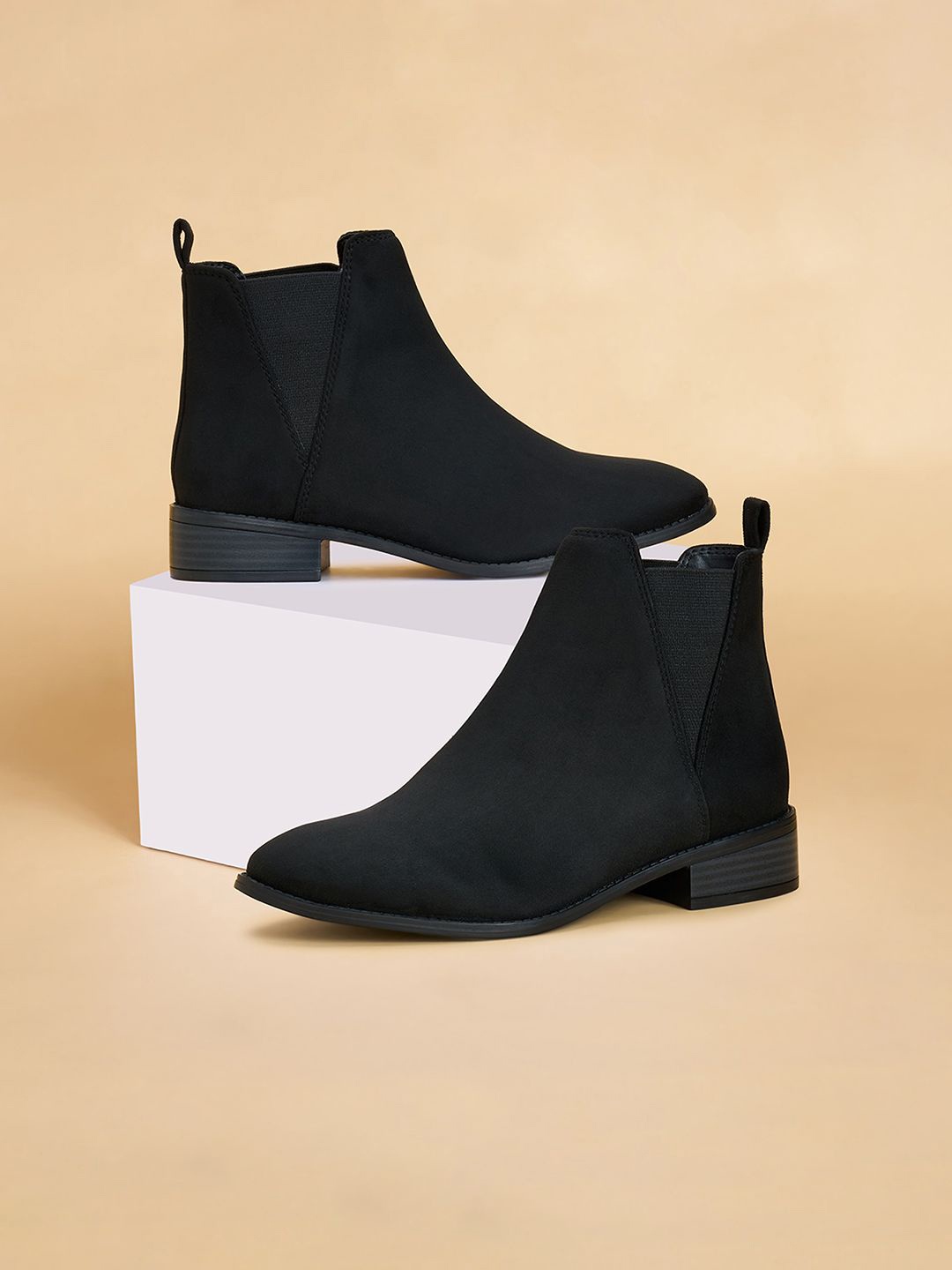 

Forever Glam by Pantaloons Women Microsuede Winter Boots, Black