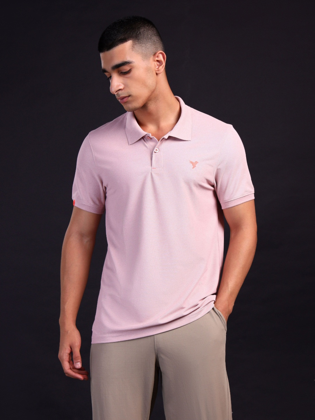 

Technosport Men Polo Collar Anti Static Slim Fit T-shirt, Pink