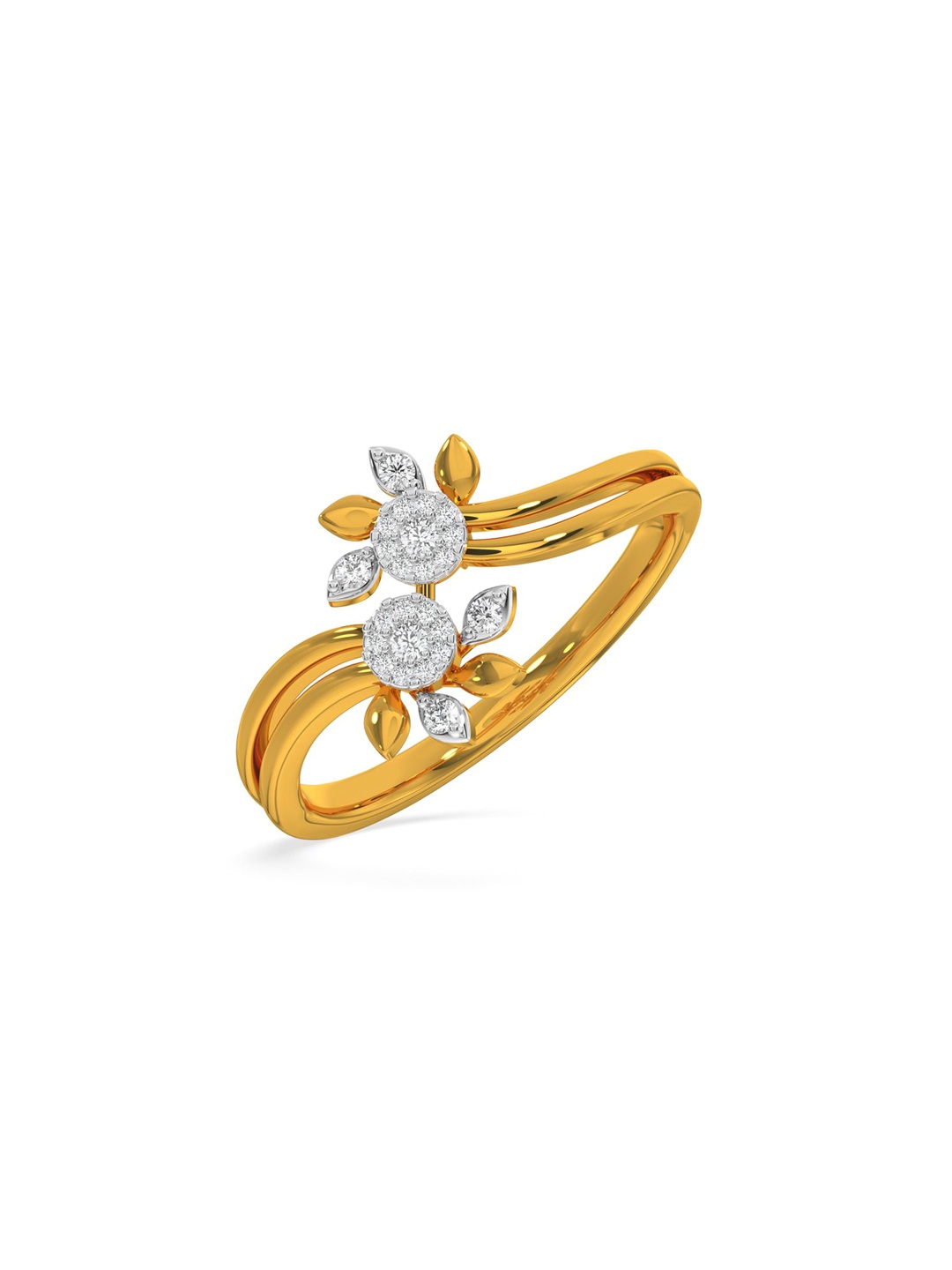 

KISNA DIAMOND AND GOLD JEWELLERY Women14KT Finger Ring Diamond 0.11 CT, Yellow