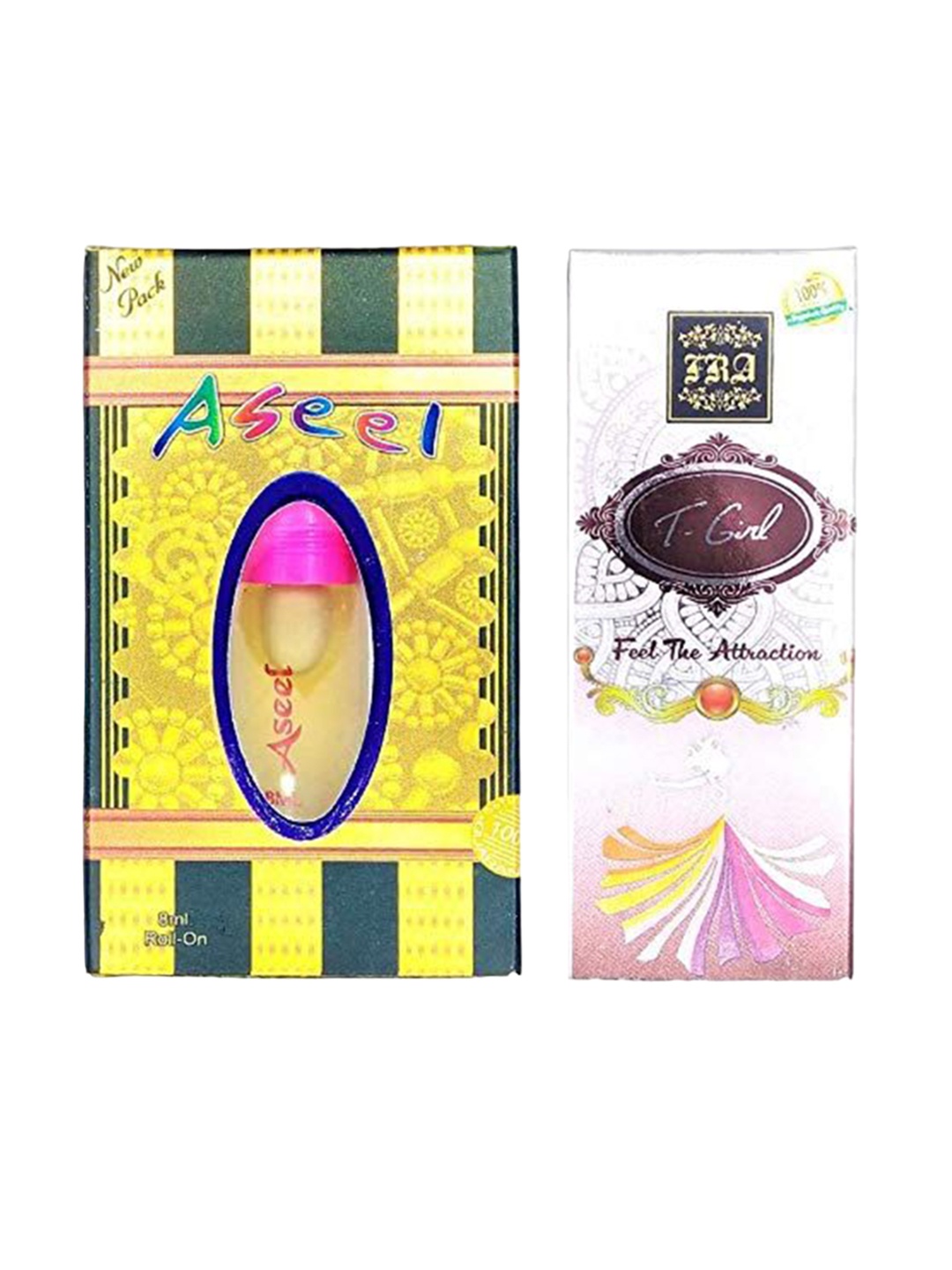 

RAVIOUR LIFESTYLE Feel The Attraction Set Of 2 Aseel & T-Girl Attar - 8ml Each, Transparent