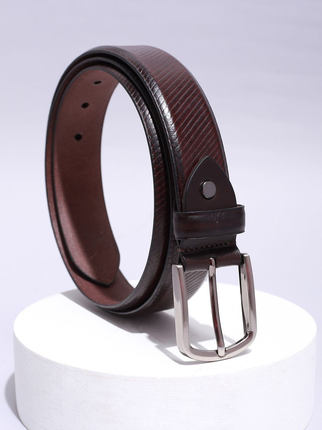 

Allen Solly Men Textured Leather Belt, Brown