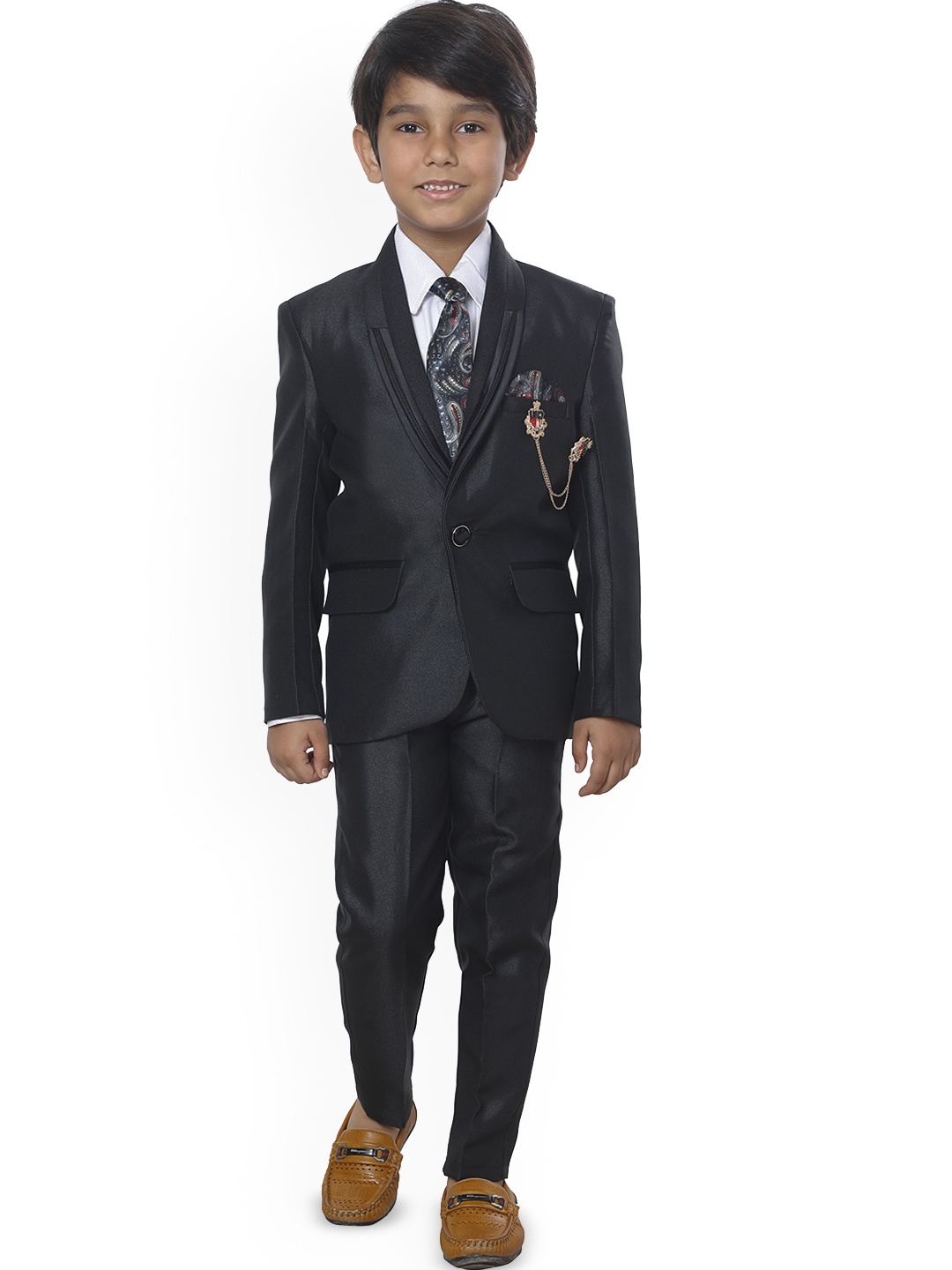 

BAESD Boys Single-Breasted Suits, Black