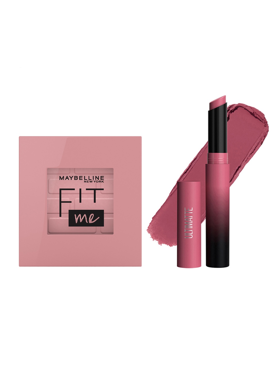 

Maybelline Fit Me Mono Blush 4.5g - Proud 40 & Lipstick - 1.7g - 599 More Mauve, Pink