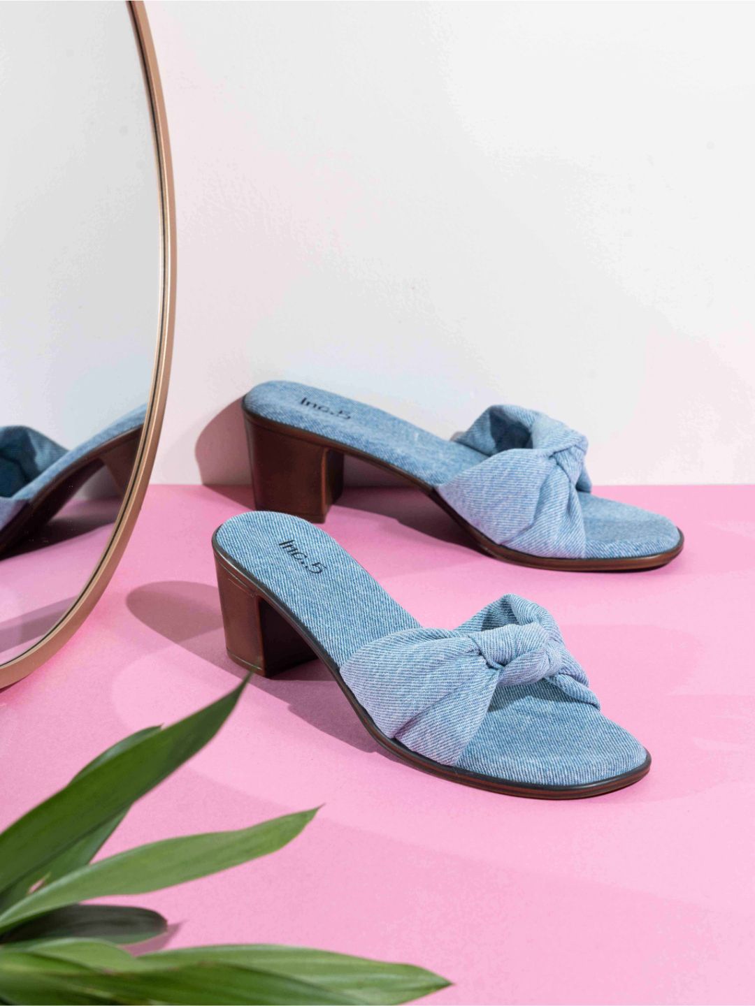 

Inc 5 Women Open Back Round Toe Denim Sandal, Blue