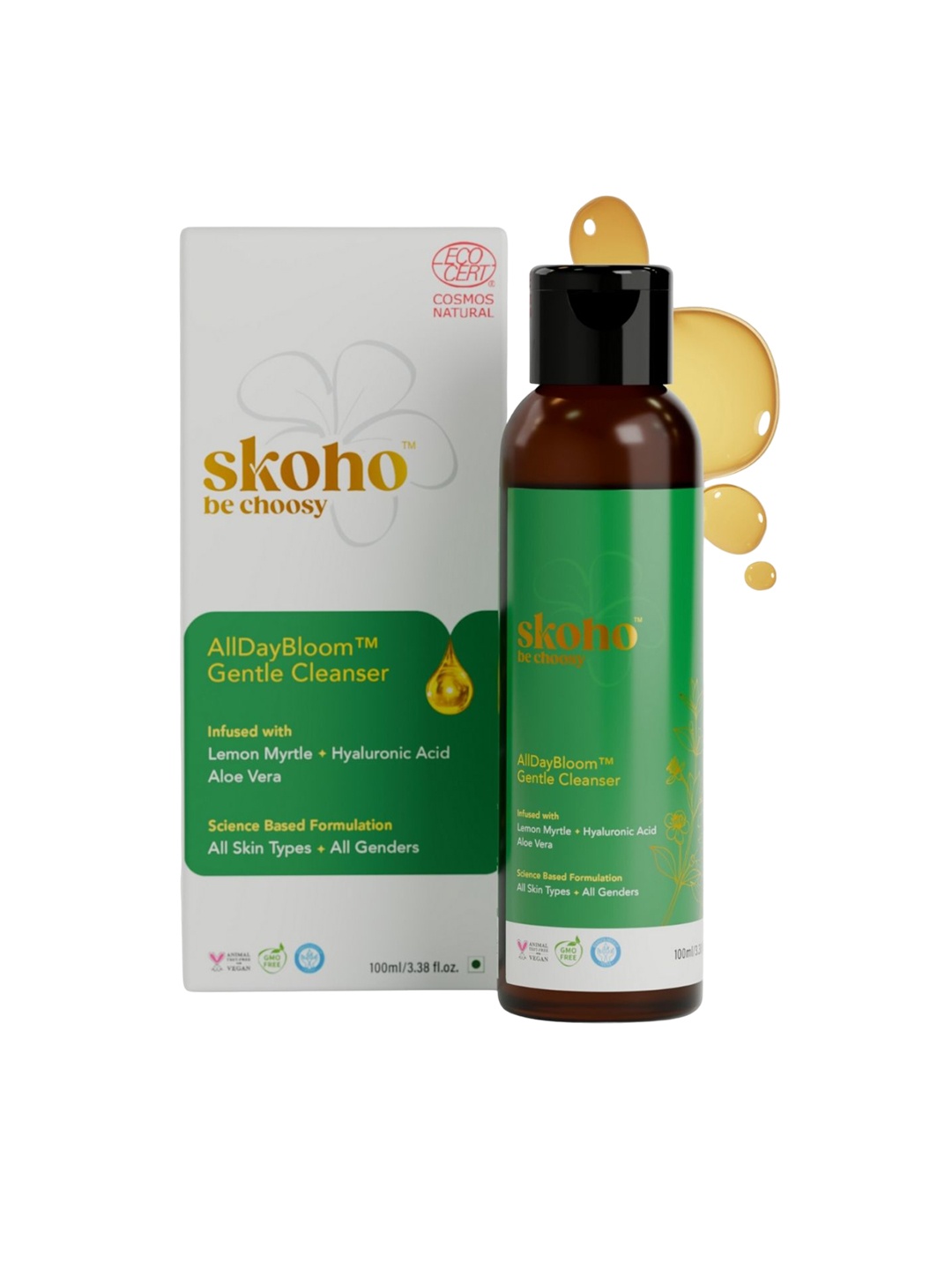 

SKOHO Natural Face Wash with Hyaluronic Acid & Aloe Vera - 100 ml, Green