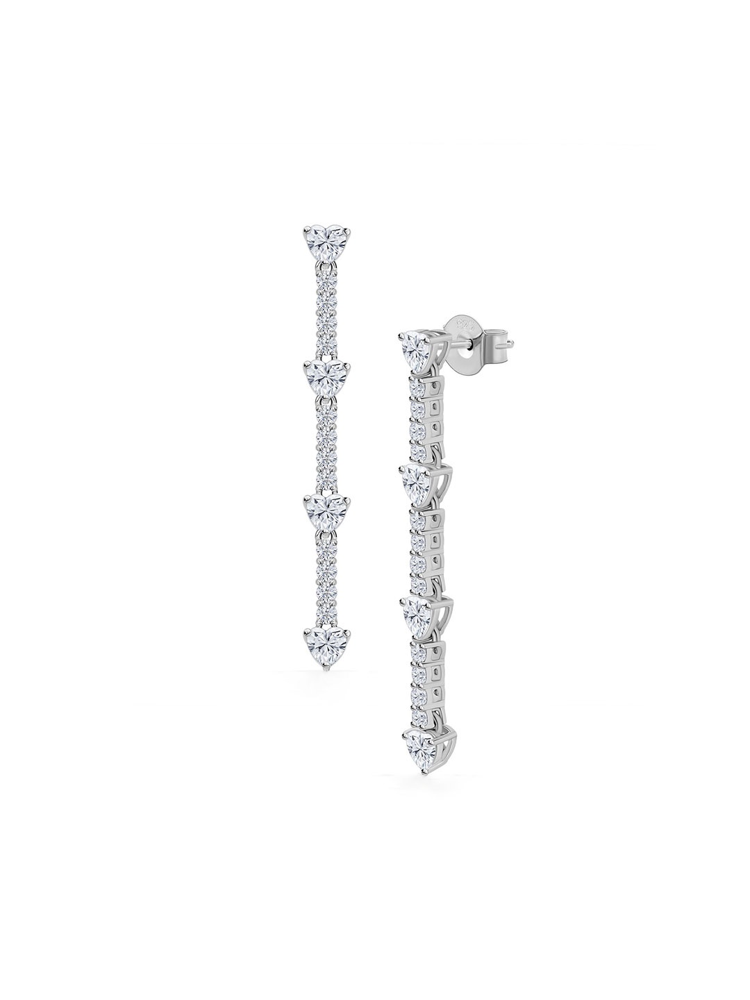 

Ornate Jewels Heart Shaped Drop Earrings, White