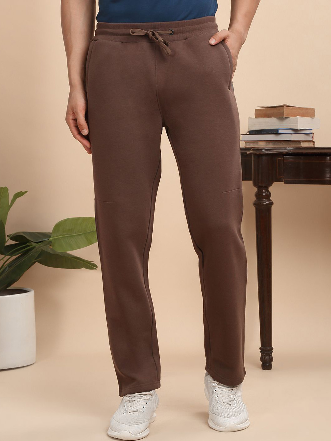 

Sweet Dreams Men Cotton Mid-Rise Regular Fit Track Pants, Brown