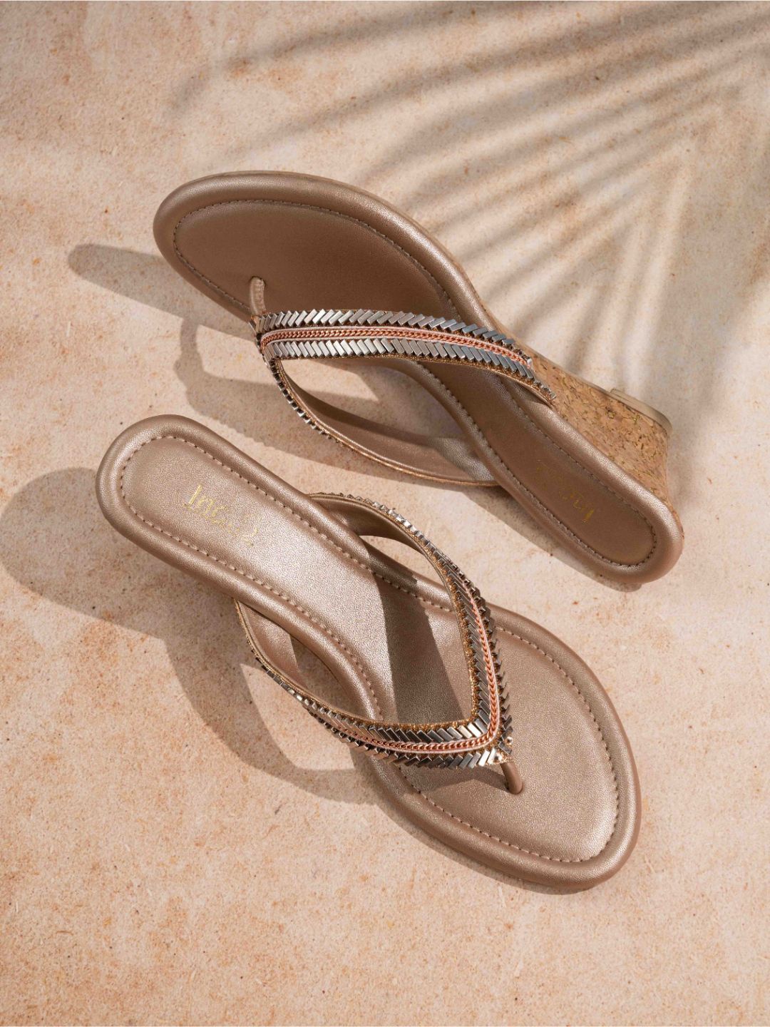

Inc 5 Women Embellished Wedge Heel Sandals, Rose gold