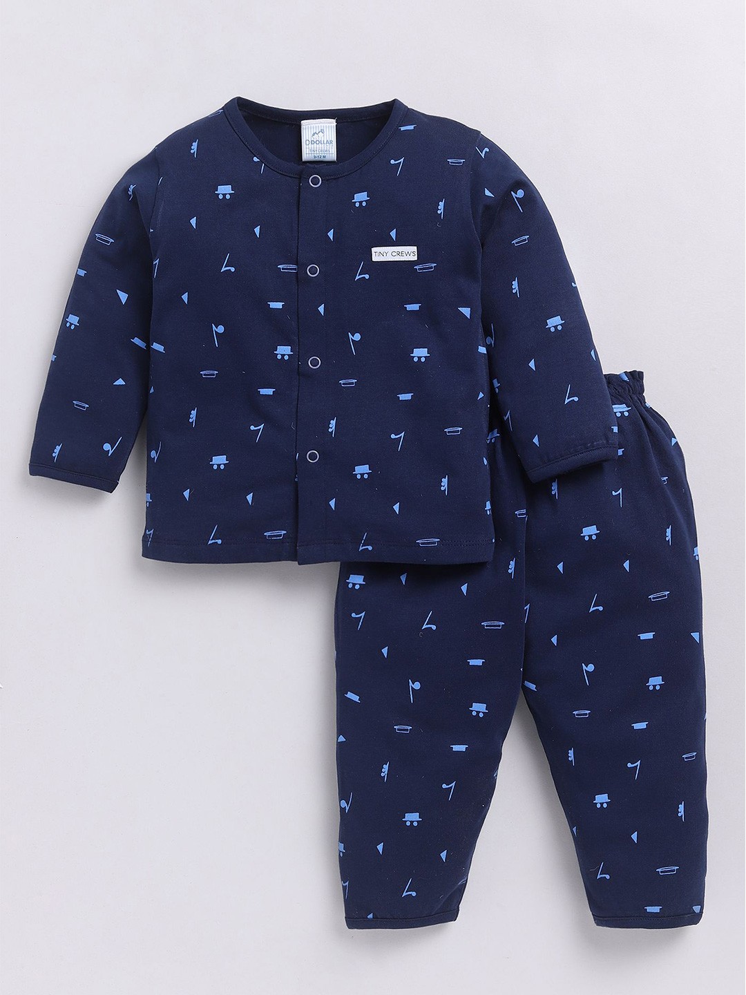 

Dollar Boys Printed Round Neck Long Sleeves Shirt With Trouser, Navy blue