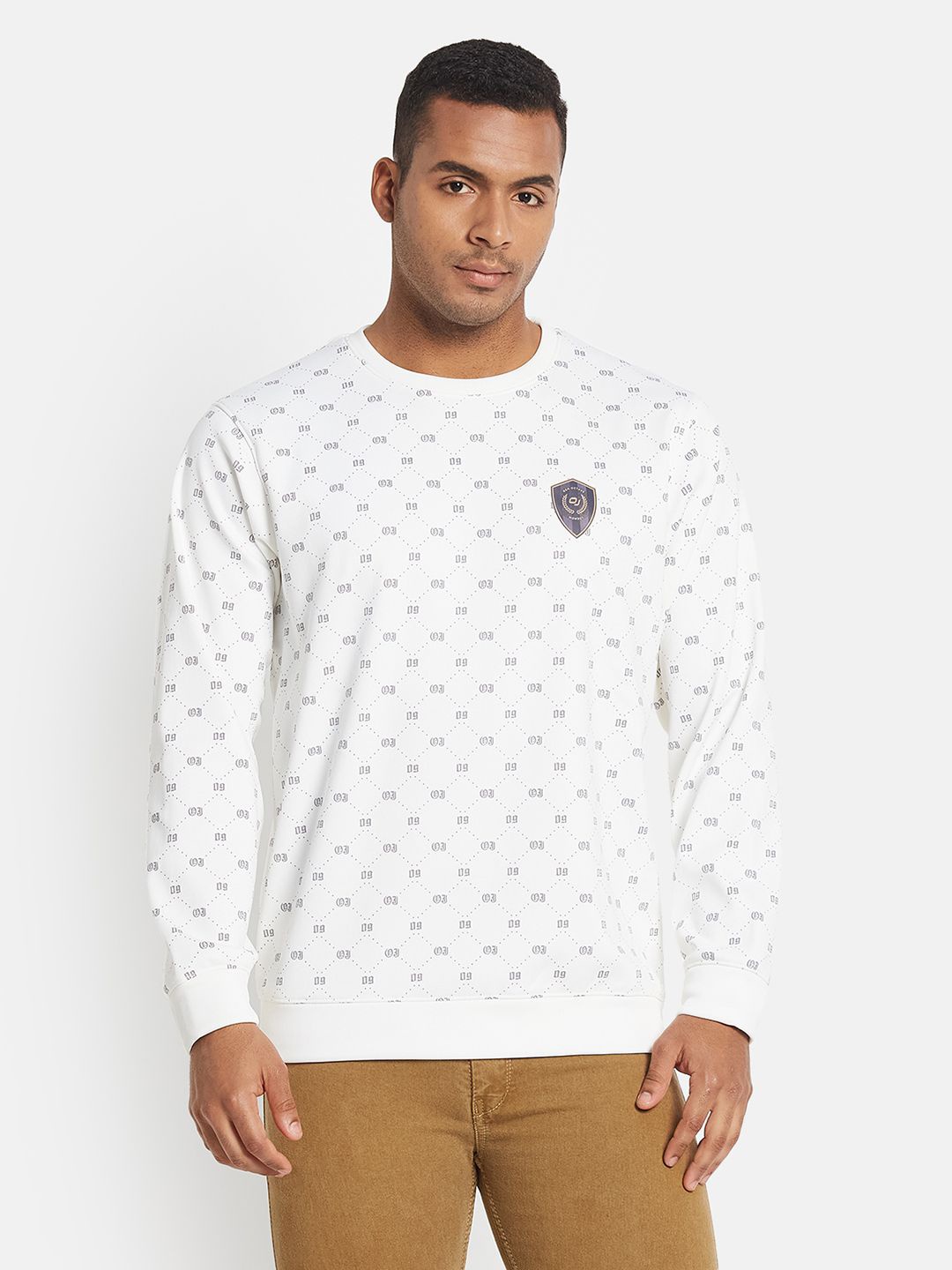 

Octave Men Printed Sweatshirt, White