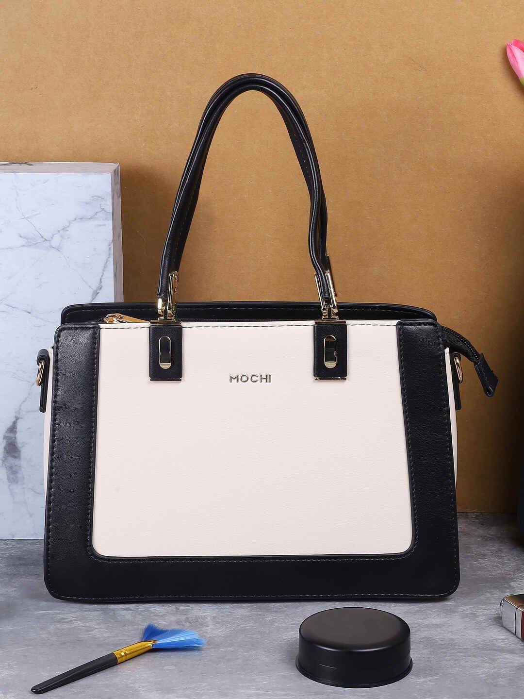 

Mochi Women Colourblocked Structured Handheld Bag, Black