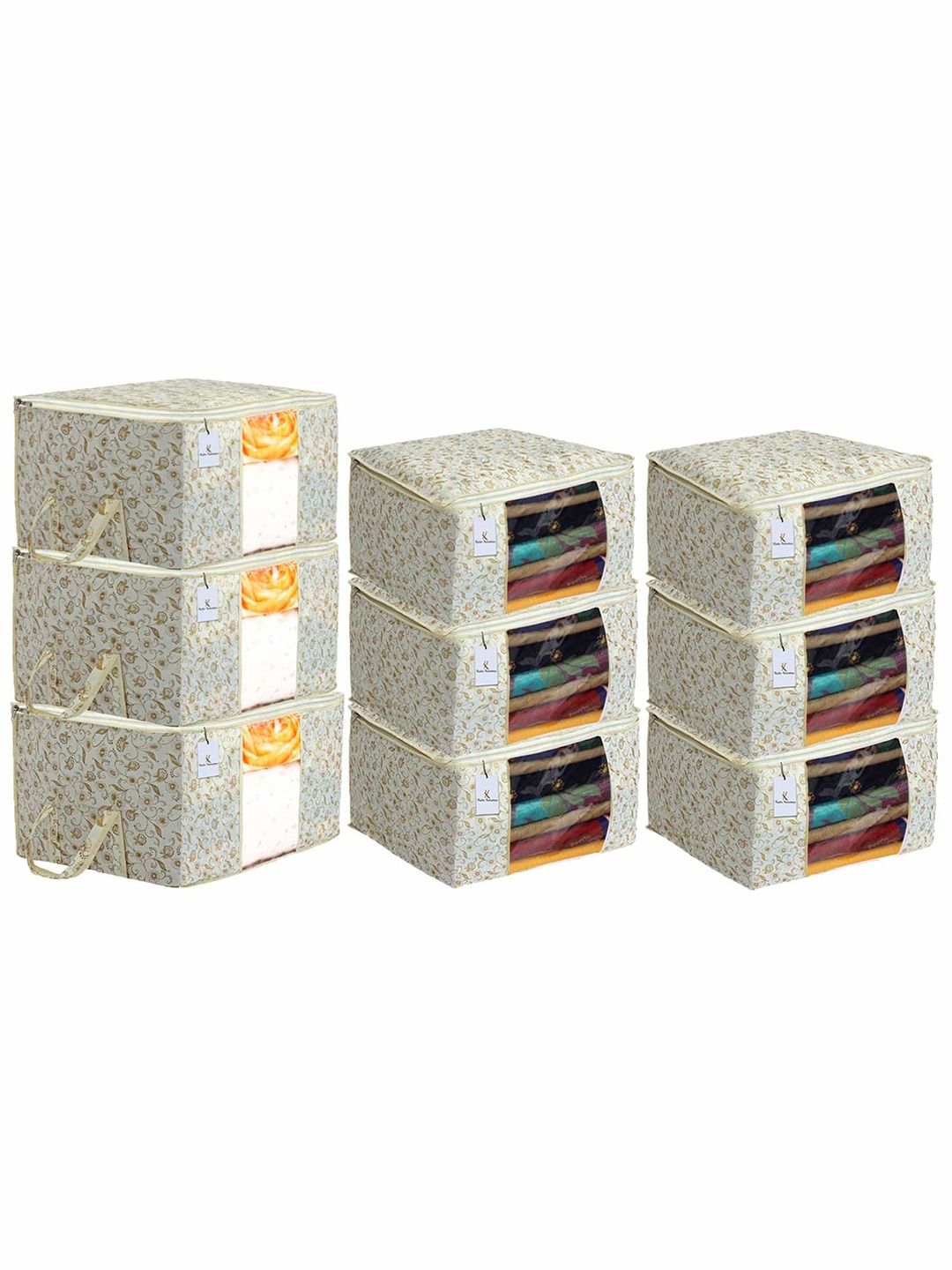 

Kuber Industries Brown 9 Pieces Multi-Utility Organisers