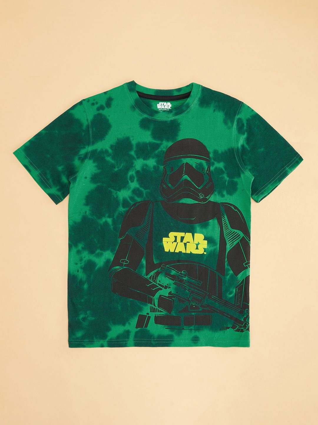 

Pantaloons Junior Boys Graphic Printed Round Neck Cotton Star Wars T-shirt, Green