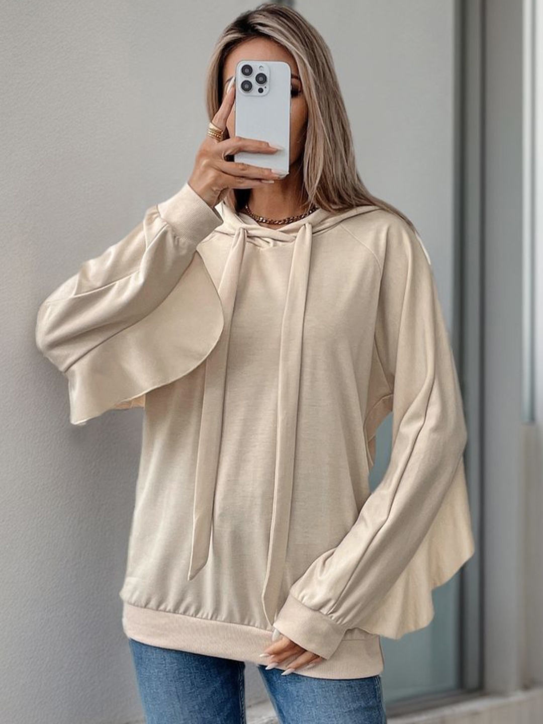 

LULU & SKY Women Hooded Pullover, Beige