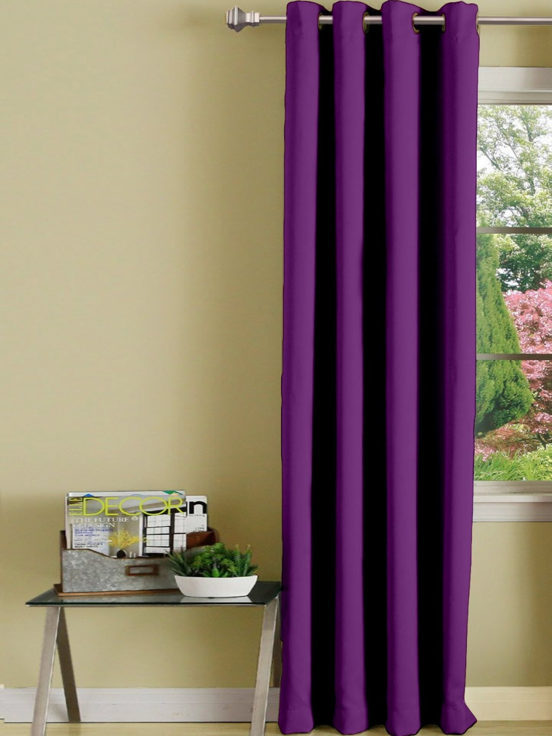 

Lushomes Purple Black Out Door Curtain