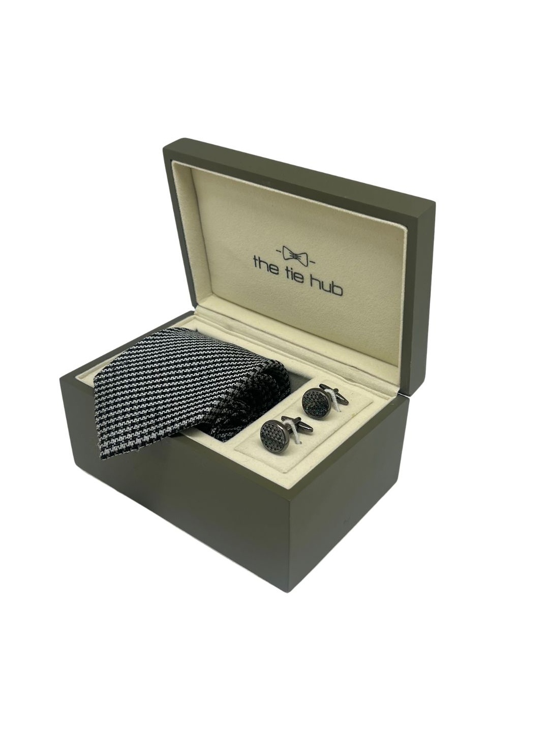 

The Tie Hub Men Tie, Cufflinks, Pocket Square Accessory Gift, Navy blue