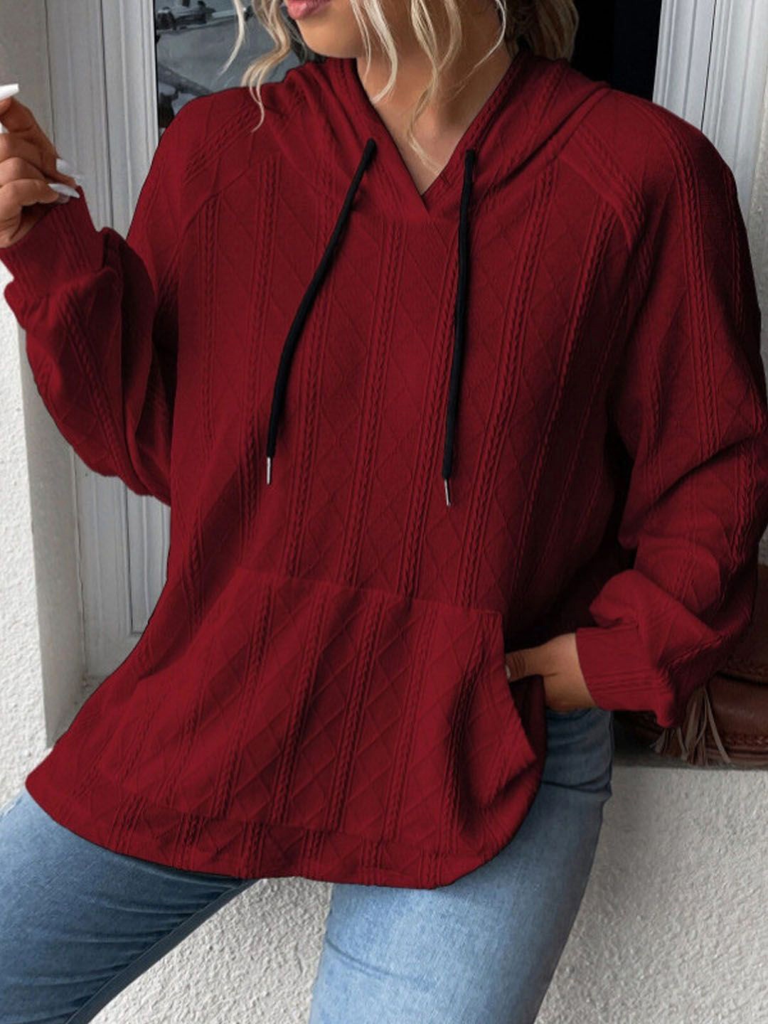 

StyleCast Women Solid Long Sleeves Sweatshirt, Burgundy