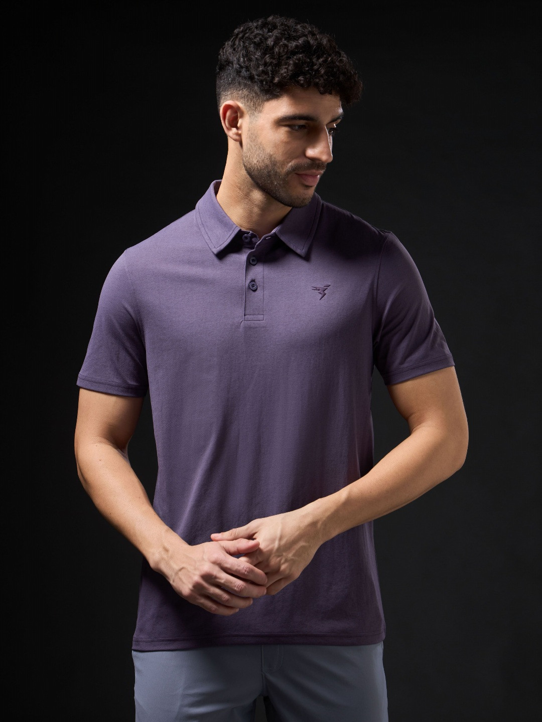

Technosport Men Polo Collar Anti Static Slim Fit T-shirt, Purple
