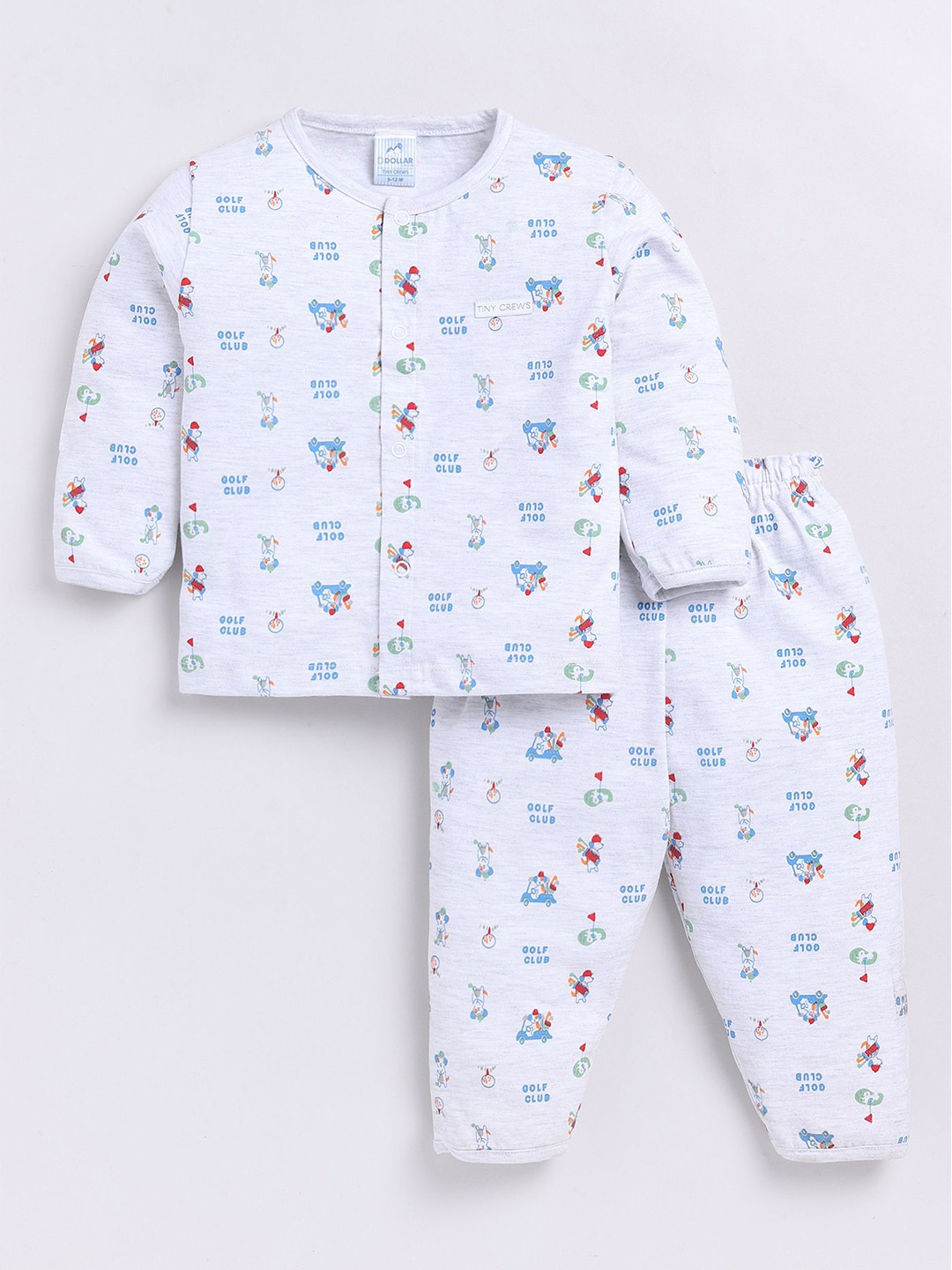 

Dollar Boys Printed Round Neck Long Sleeves Shirt With Trouser, White