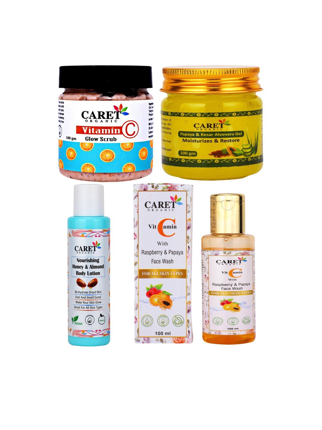 

CARET ORGANIC Set of 4 Skin Care Combo, White