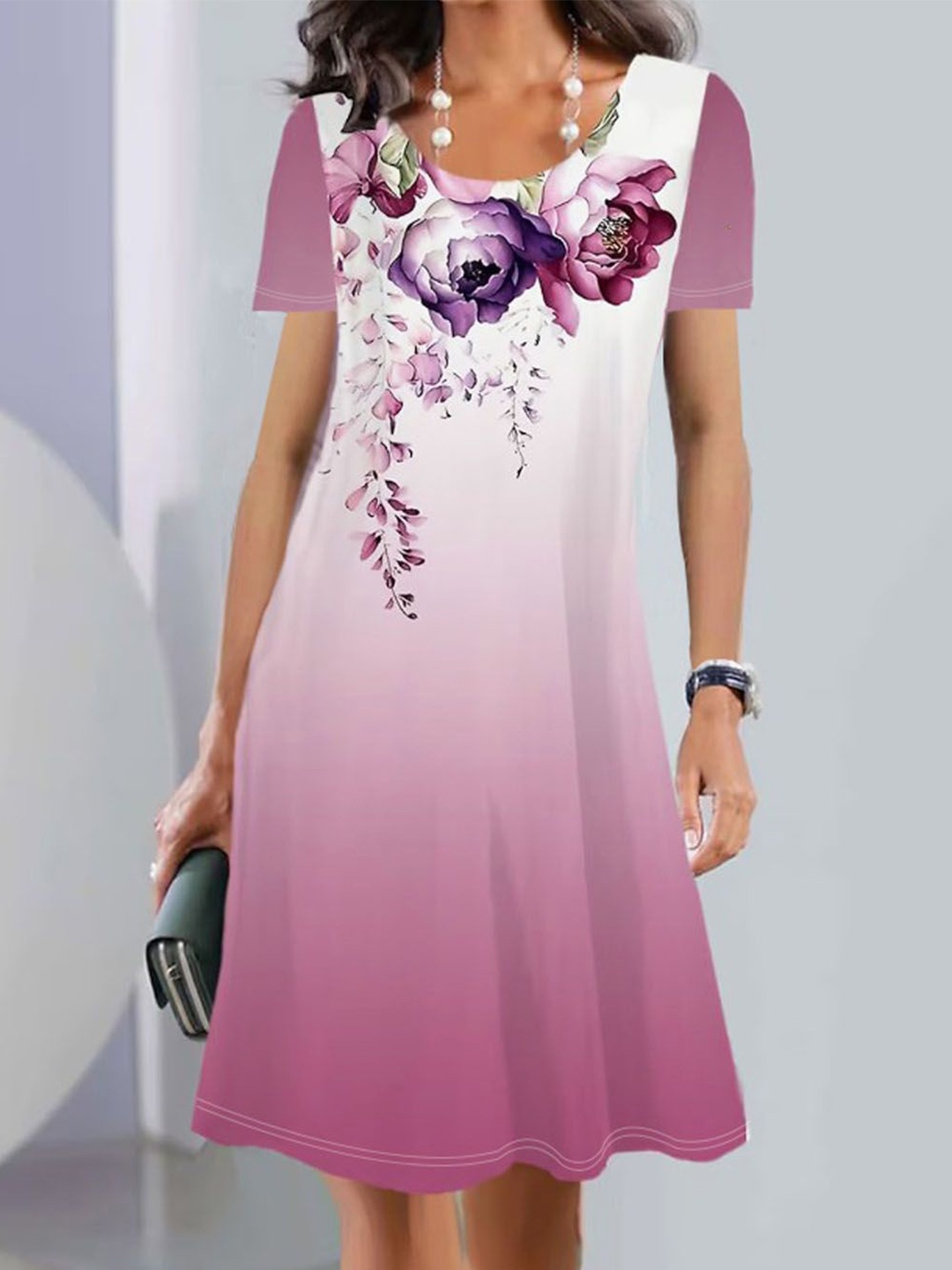 

StyleCast Women Floral Printed A-Line Dress, Purple