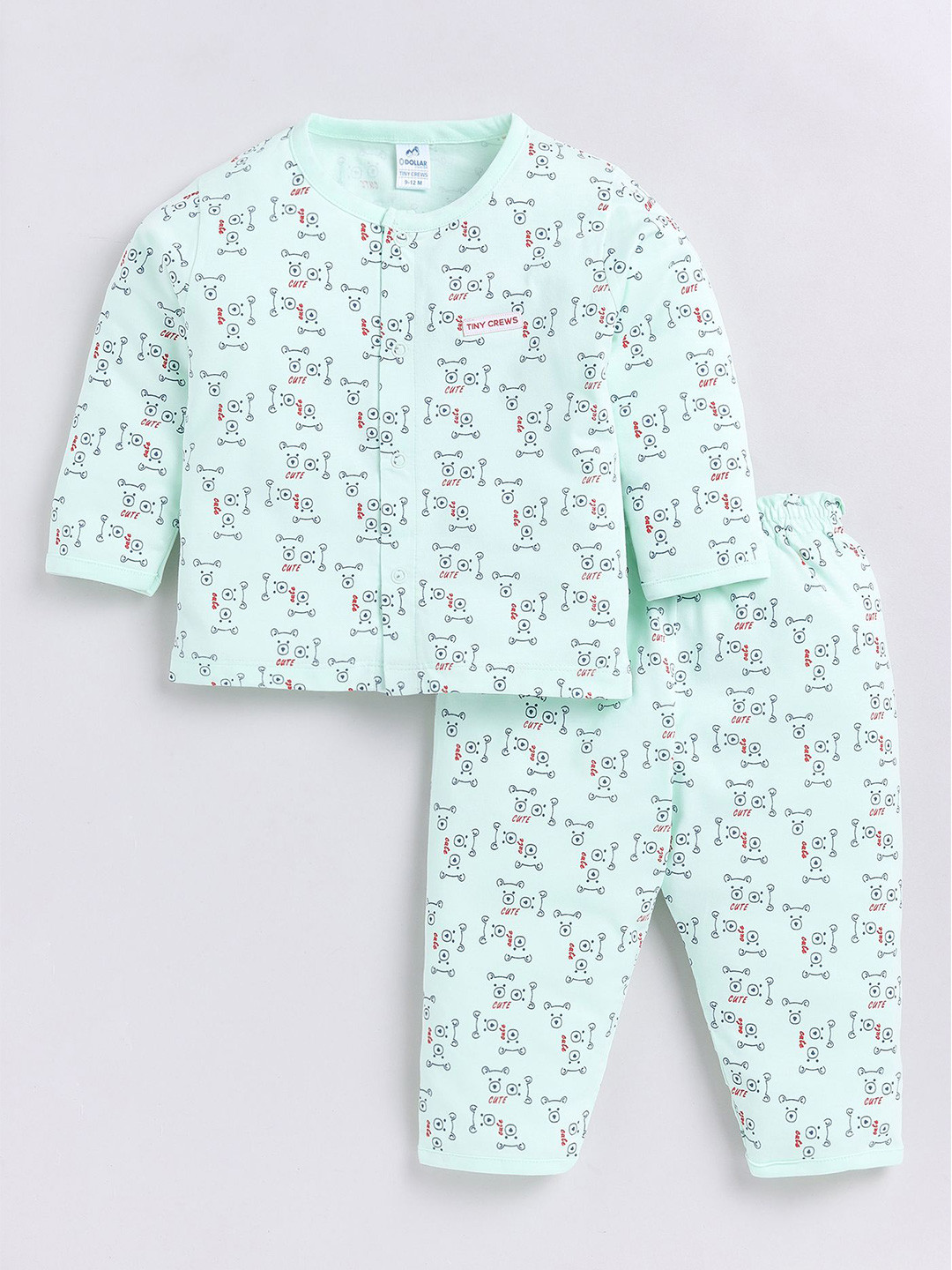 

Dollar Boys Printed Printed Round Neck Long Sleeves Shirt With Trouser, Green