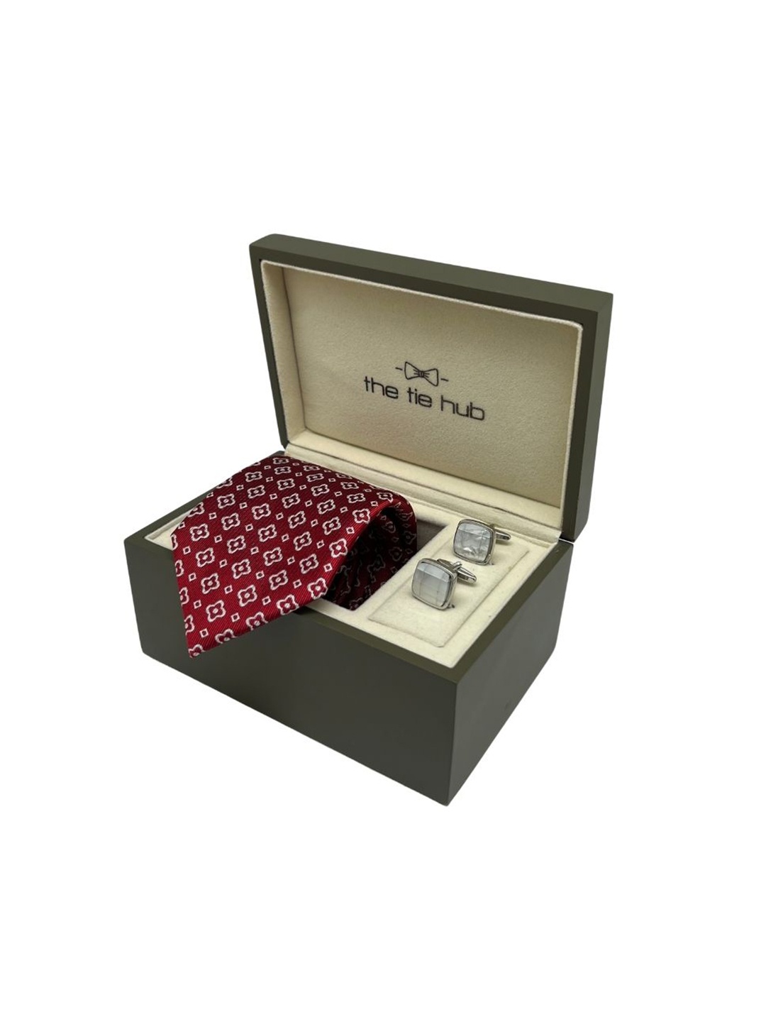 

The Tie Hub Men Accessory Gift Set of, Red