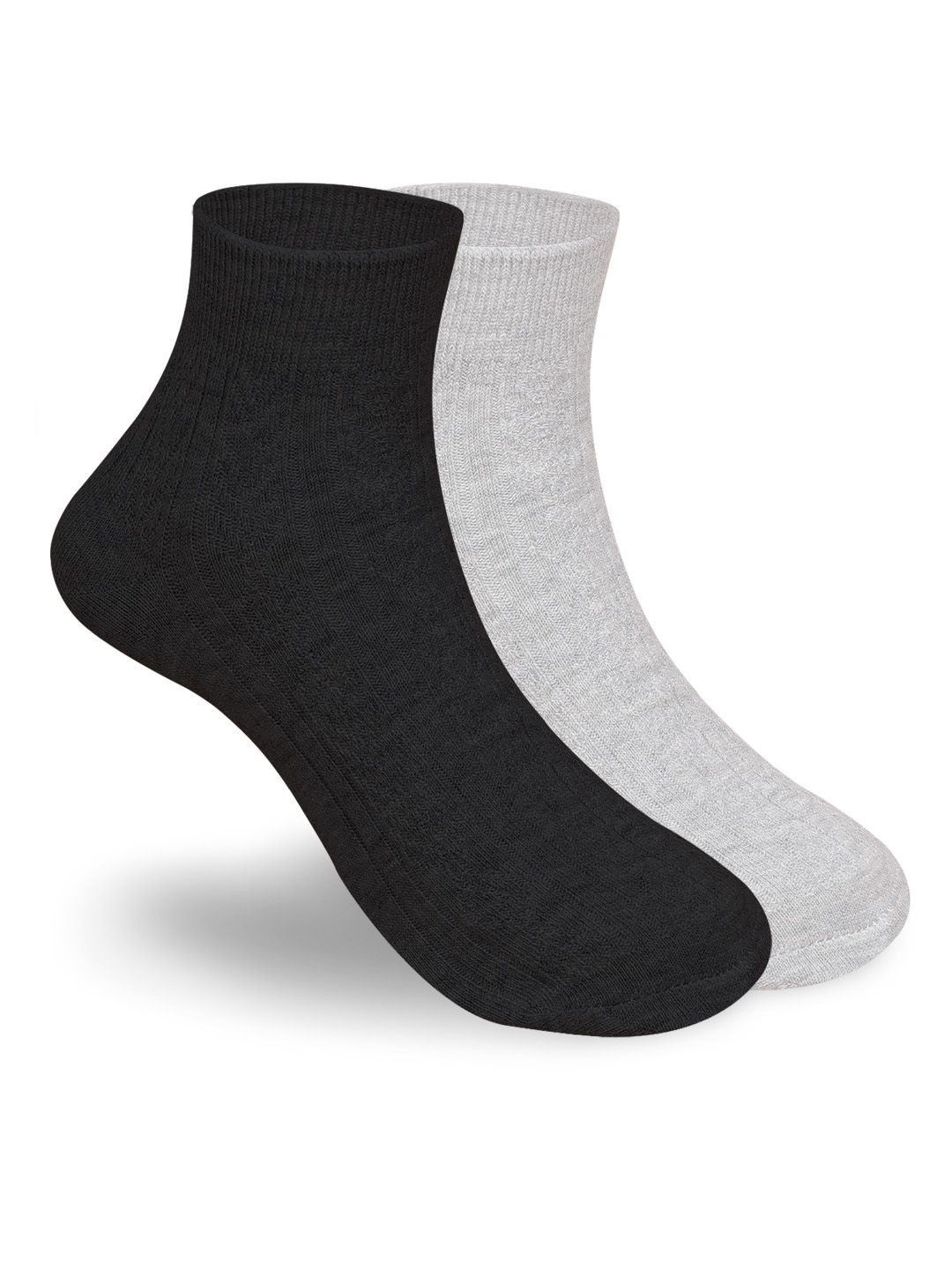 

FOOTPRINTS Women Pack Of 2 Self-Design Ankle-Length Socks, Black