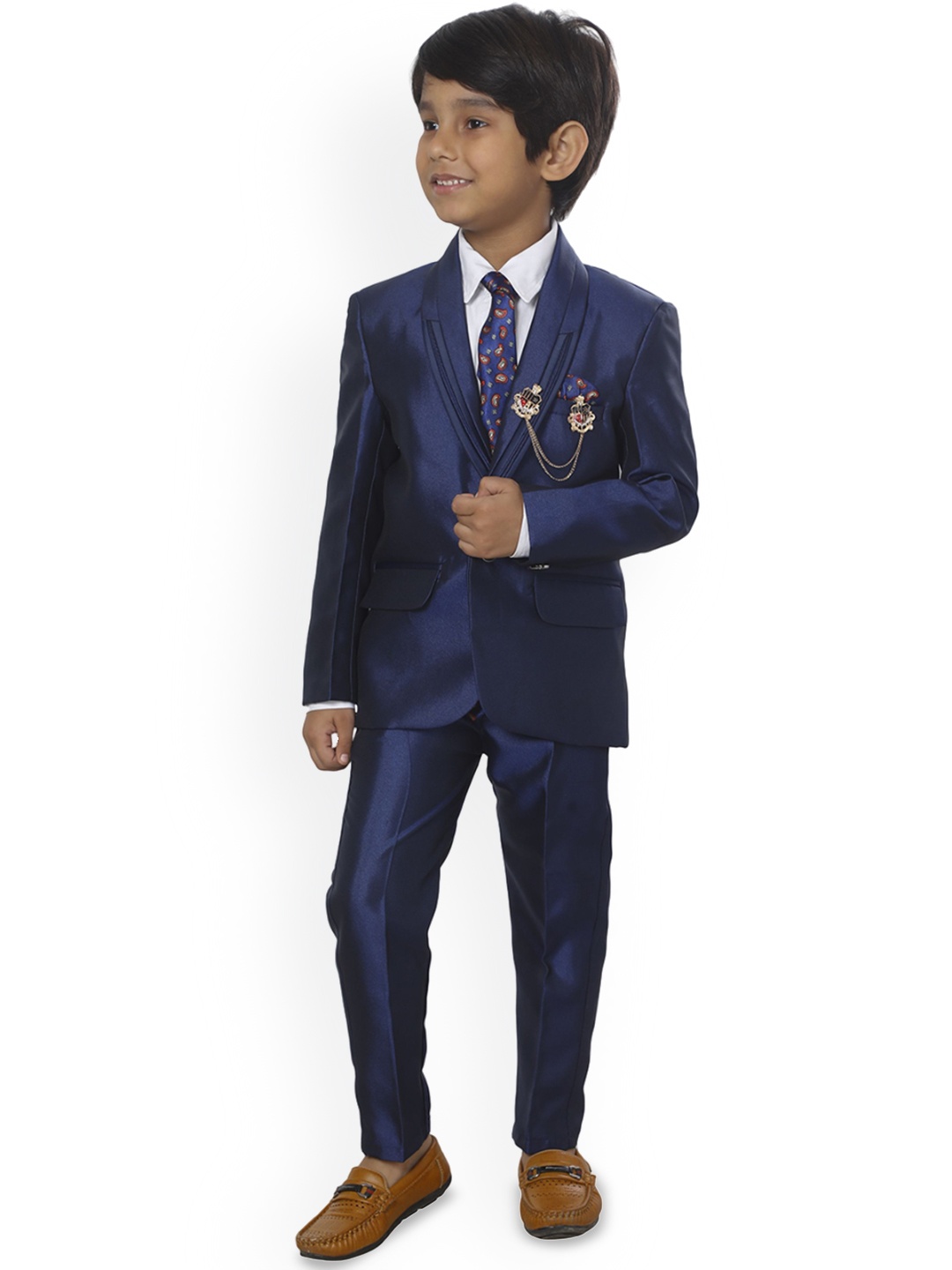 

BAESD Boys Single-Breasted Party Suit, Navy blue