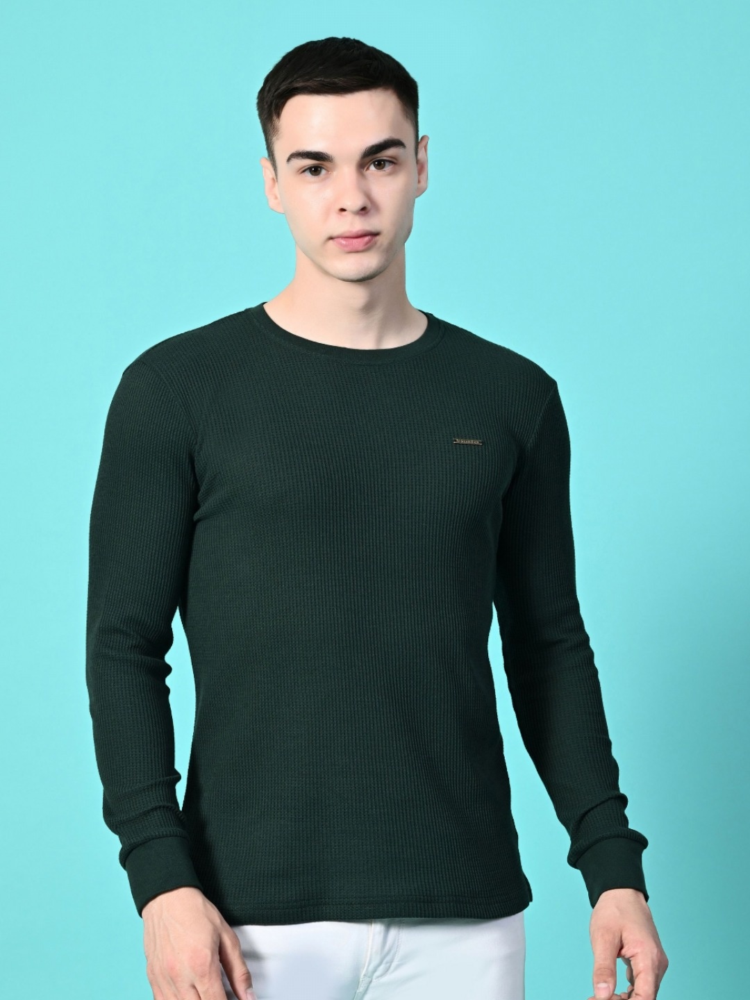 

STARFOX Men Typography Printed Round Neck Cotton Slim Fit T-shirt, Green