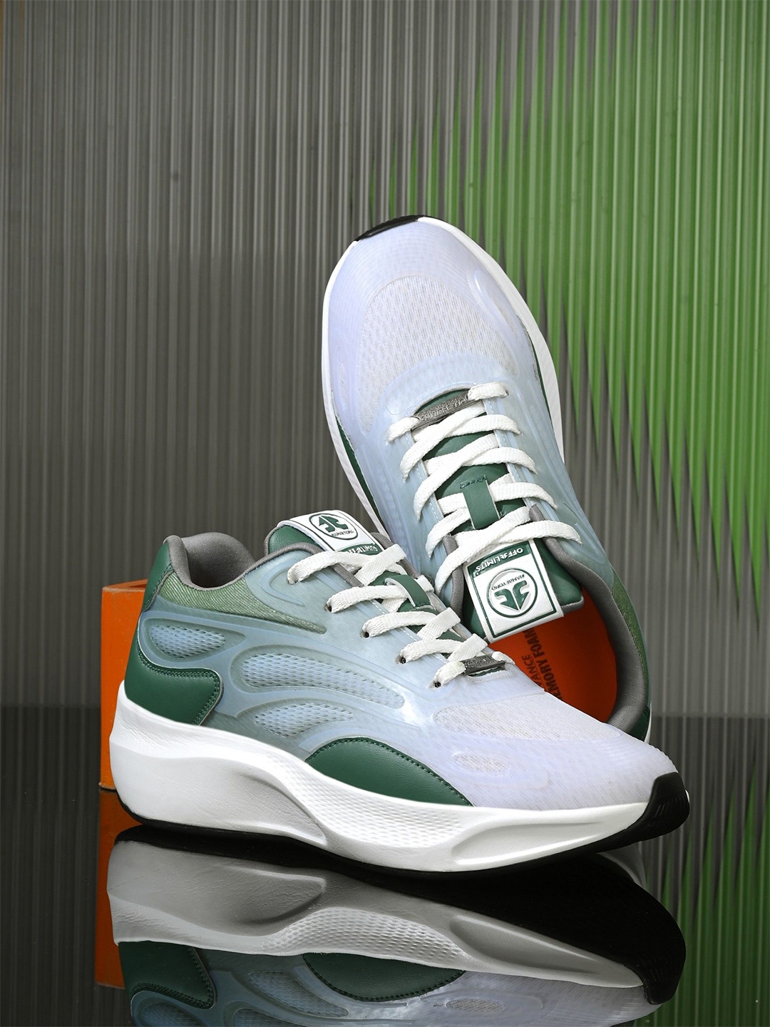 

OFF LIMITS Men Mesh Running Lace-Ups Non-Marking Shoes, Green