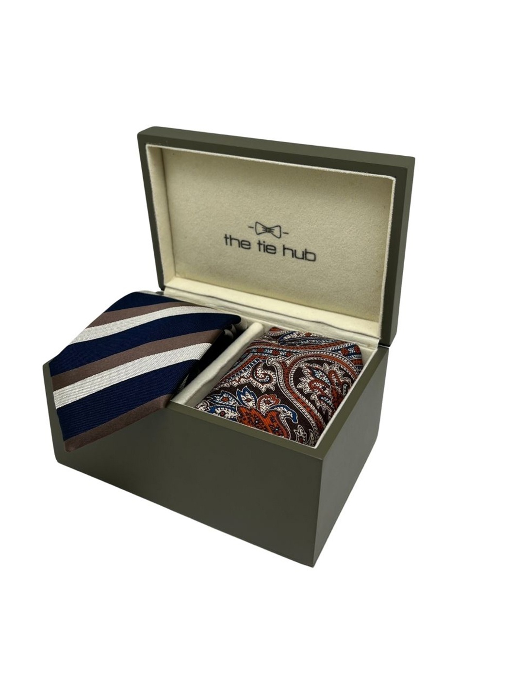 

The Tie Hub Men Tie, Cufflinks, Pocket Square Accessory Gift Set, Navy blue