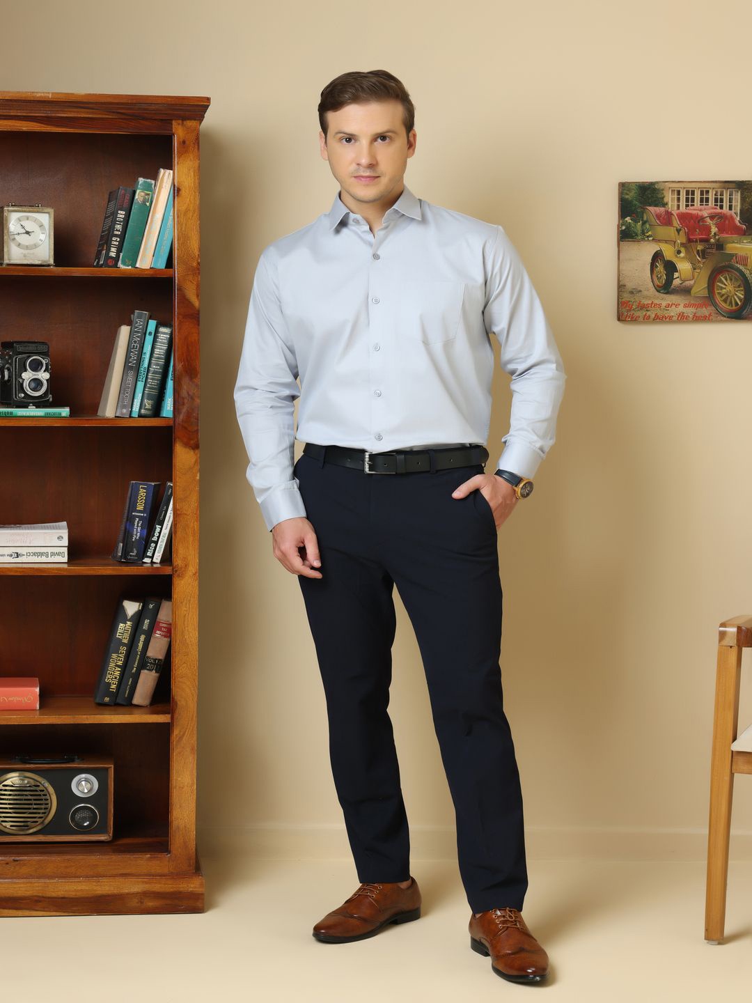 

DIOGO LOUIS Men Formal Solid Shirt, Grey