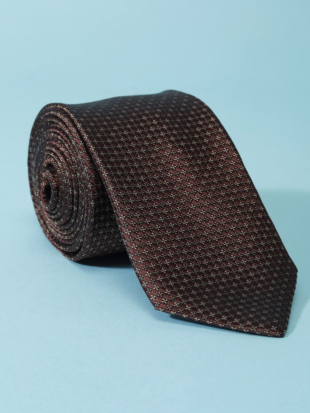 

Peter England Men Printed Skinny Tie, Brown