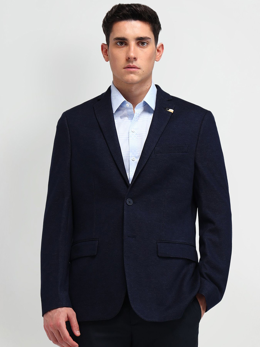 

Arrow Self Design Single-Breasted Formal Blazer, Blue