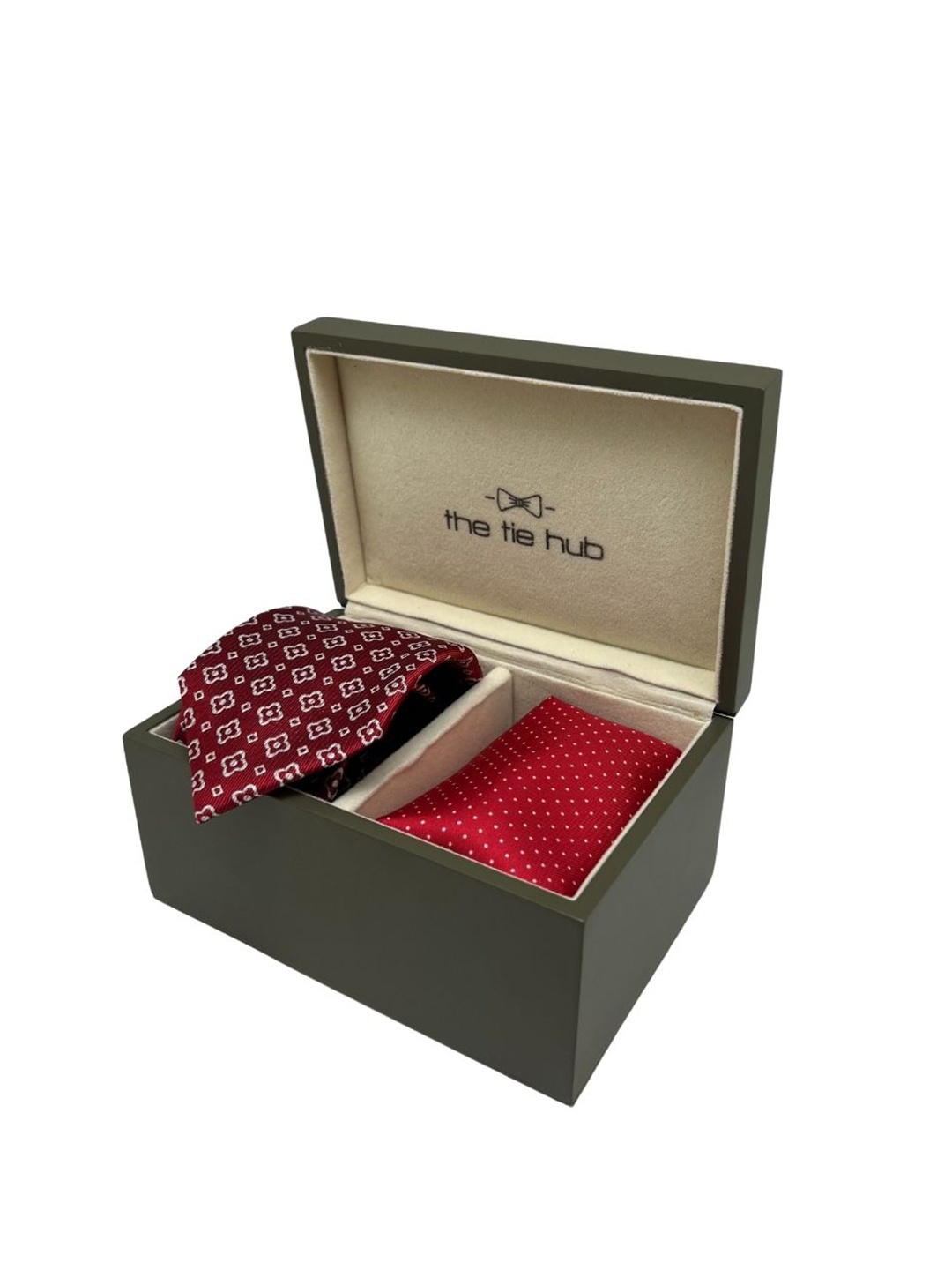 

The Tie Hub Men Accessory Gift Set of, Red