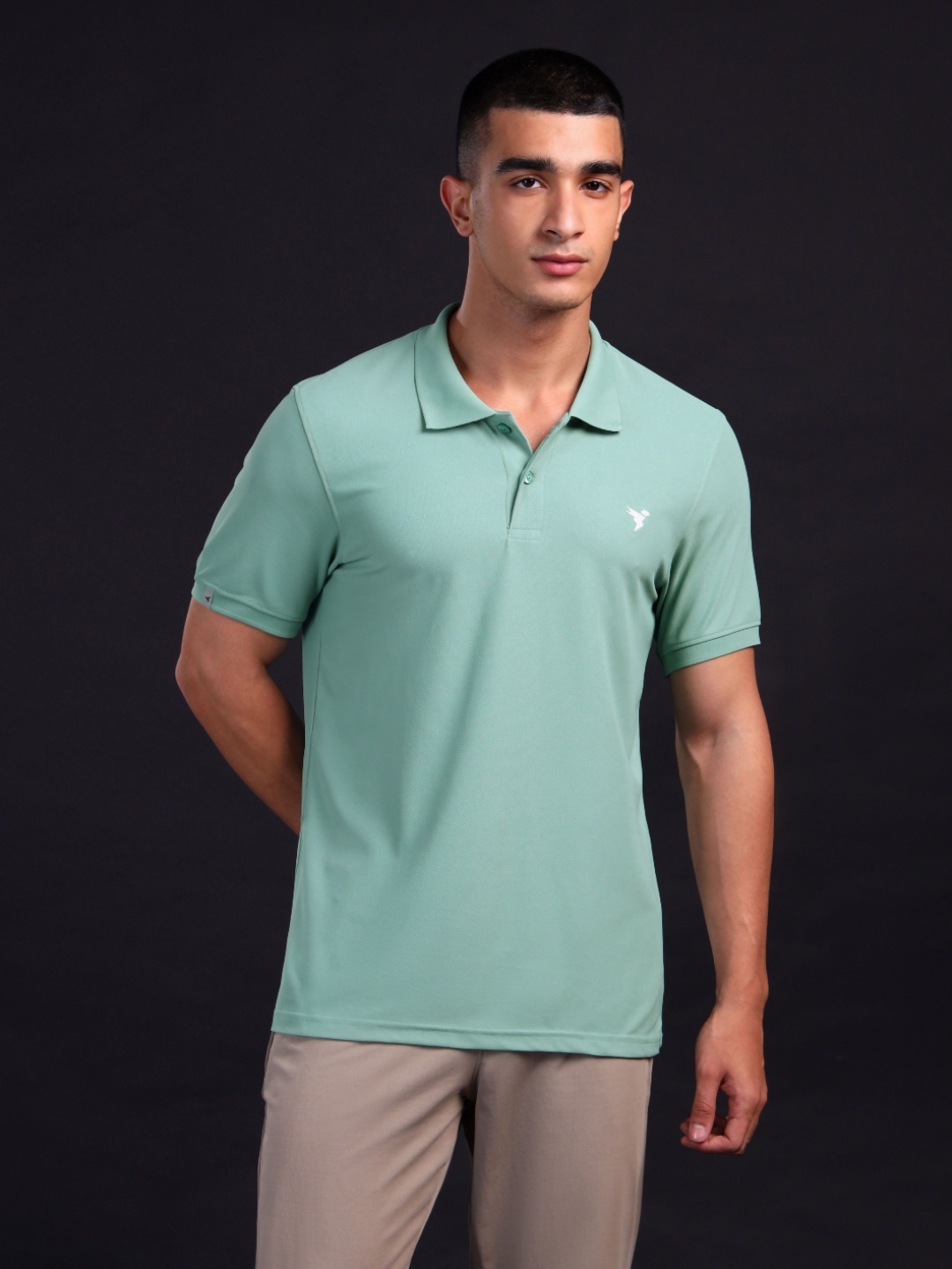 

Technosport Men Polo Collar Anti Static Slim Fit T-shirt, Green