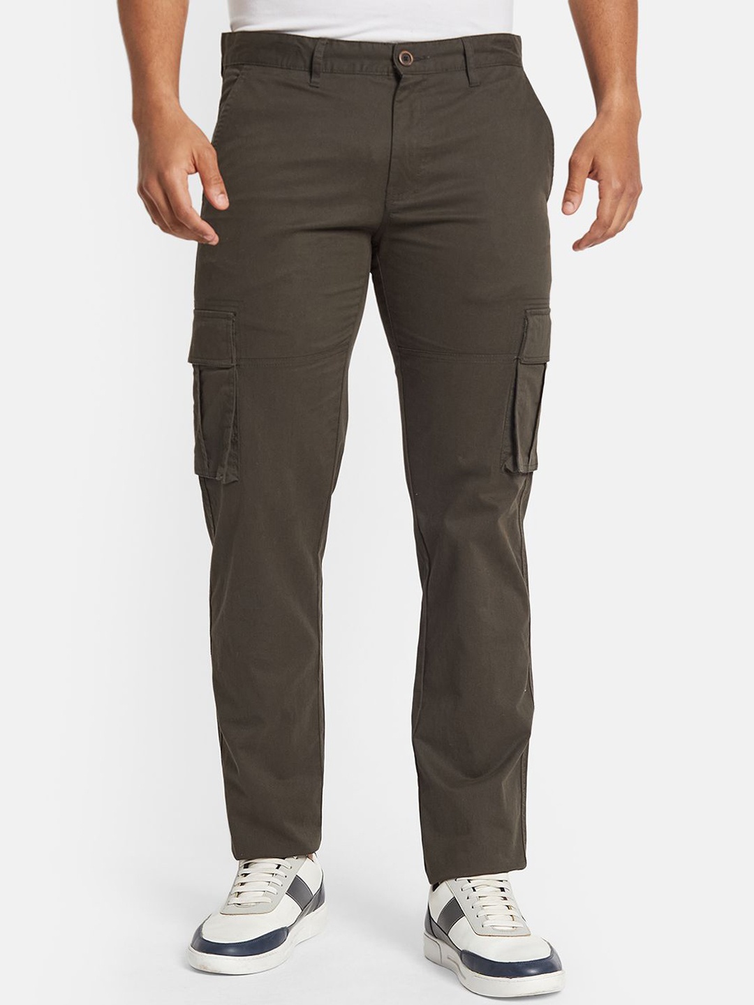 

Octave Men Cotton Chinos Trousers, Olive