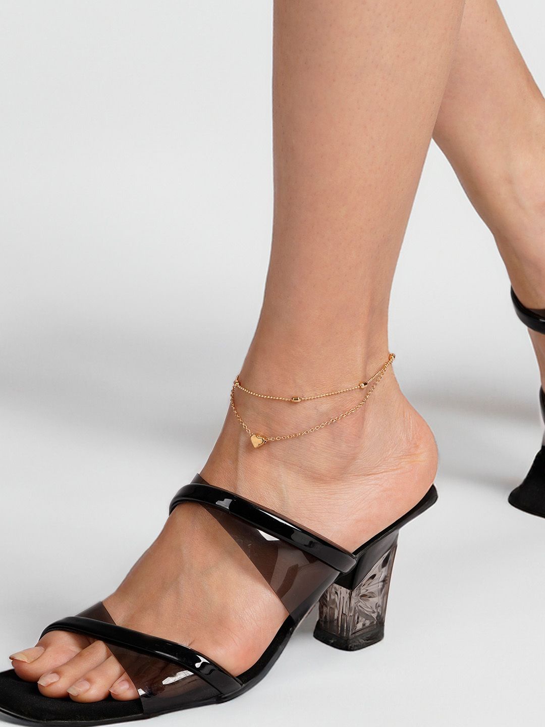 

JOKER & WITCH Gold-Plated Stone Studded & Beaded Single Anklet