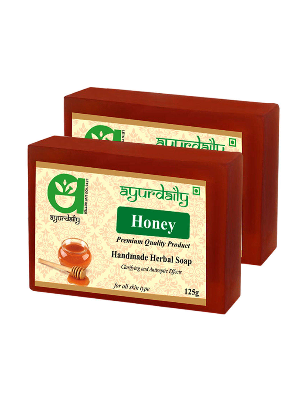 

Ayurdaily Set Of 2 Honey Glycerin Herbal Soap - 125 g Each, Red