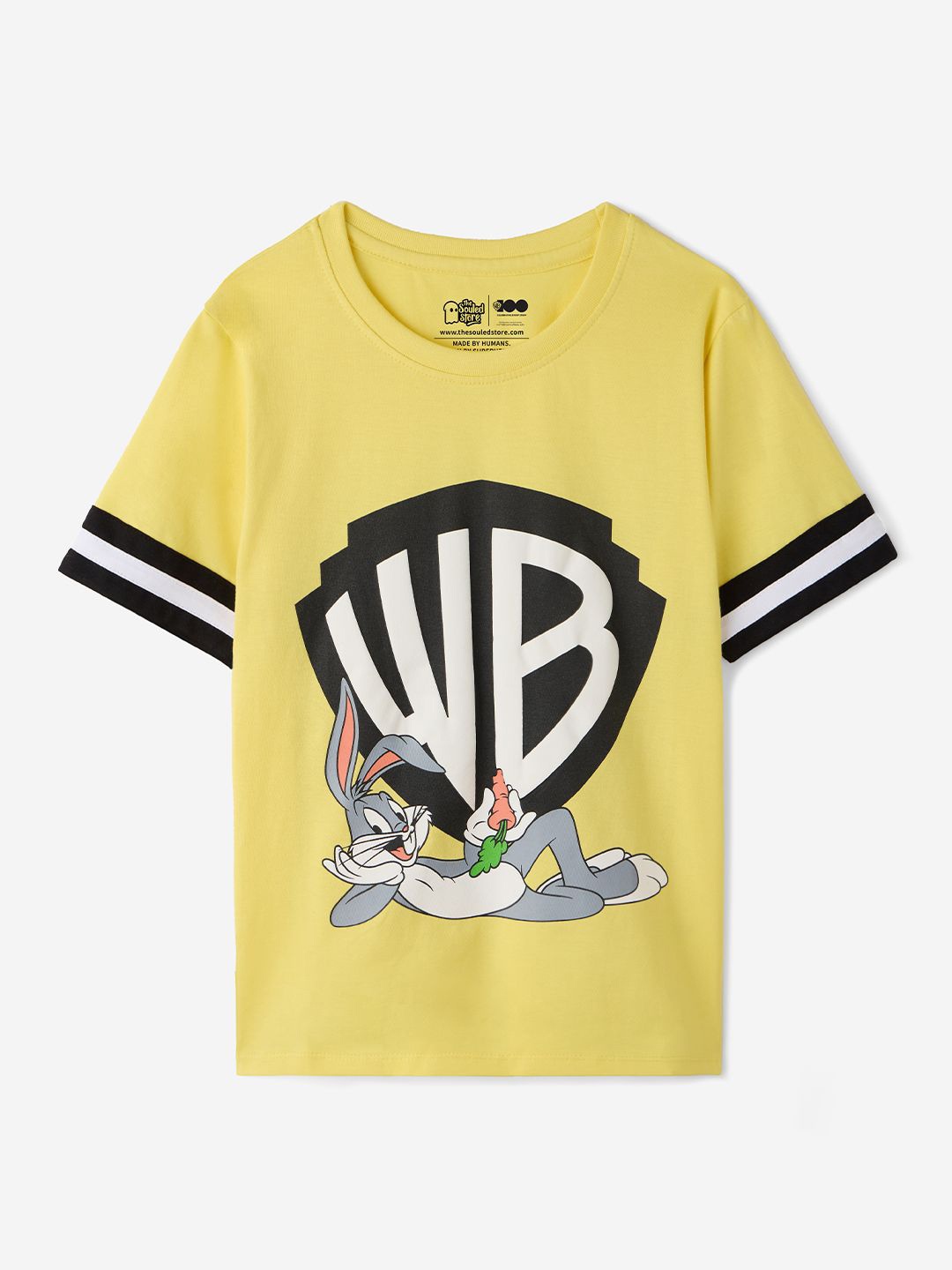 

The Souled Store Boys Graphic Printed Round Neck Cotton Bugs Bunny T-shirt, Yellow