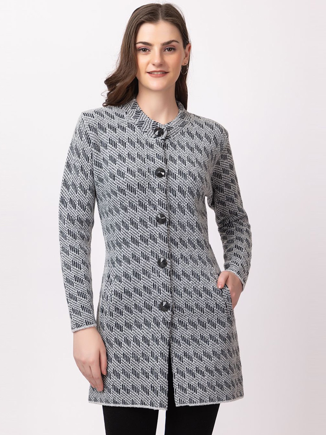 

TWENTY ME Women Longline Cardigan Sweaters, Grey