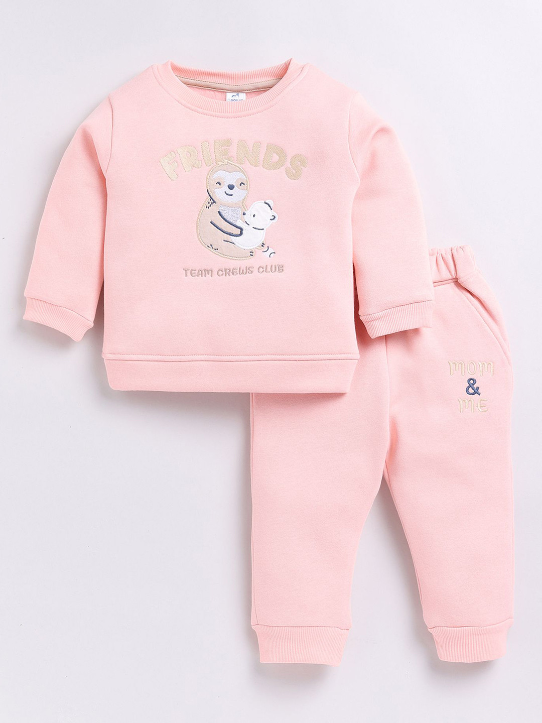 

Dollar Boys Round neck Printed Sweatshirt with Joggers, Pink